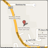 Map to Marriott Worsley Park